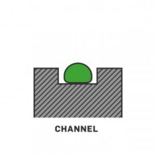 Form in place gasket in a channel Form in place gasket in a channel